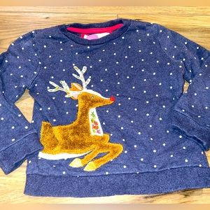 Mini Boden Girl’s Reindeer Sweatshirt.
